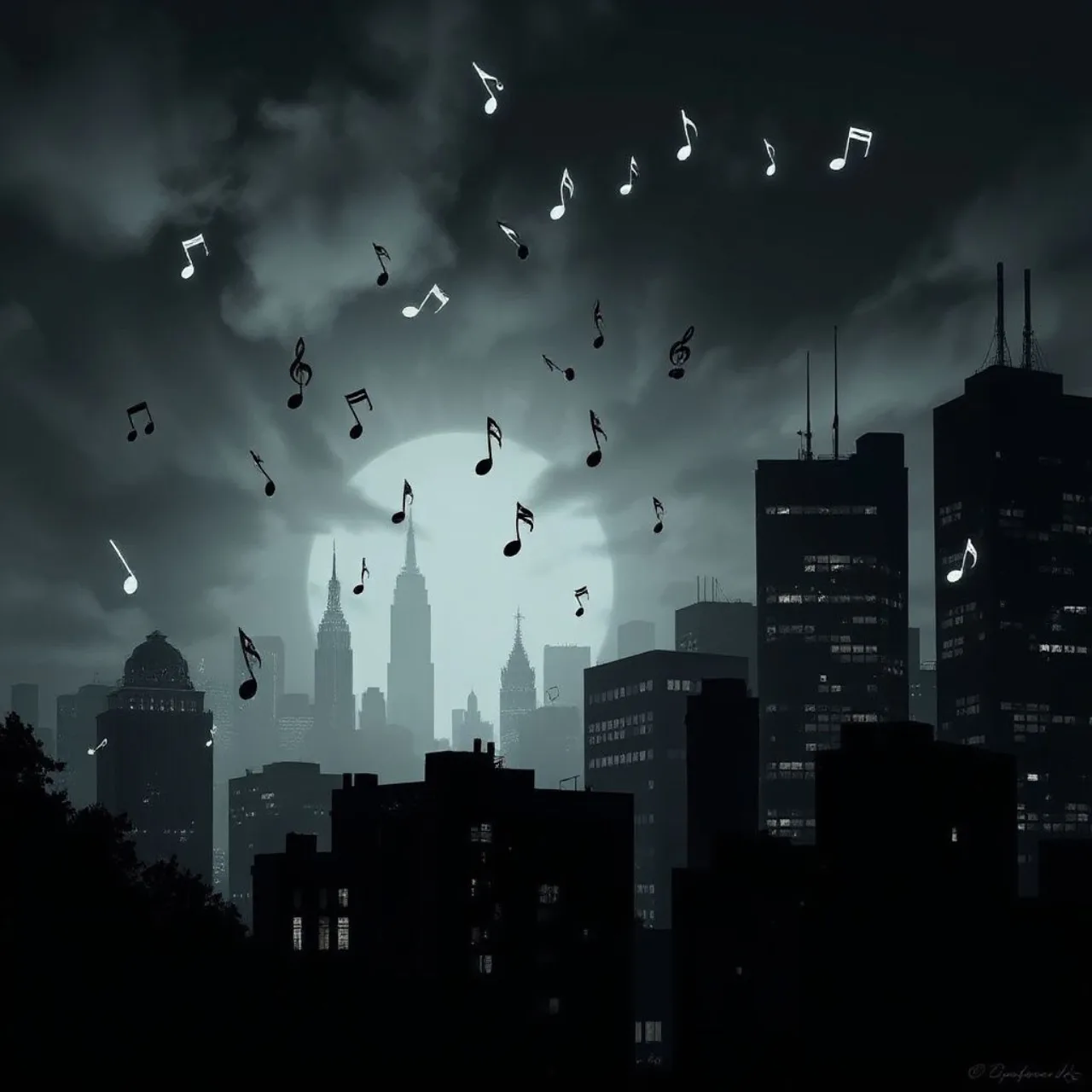 Personagem principal de A Certain Dark Item em pose de batalha, com o logo do anime ao fundo e notas musicais