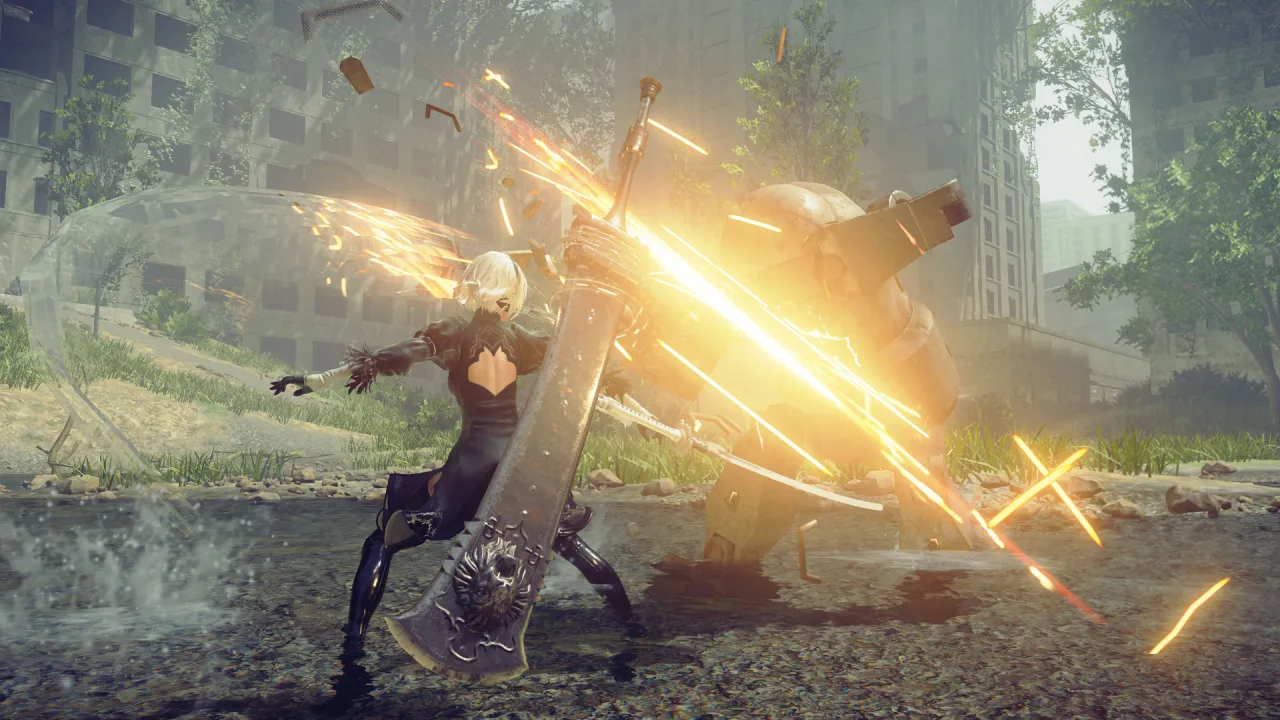 Cena do jogo Nier: Automata
