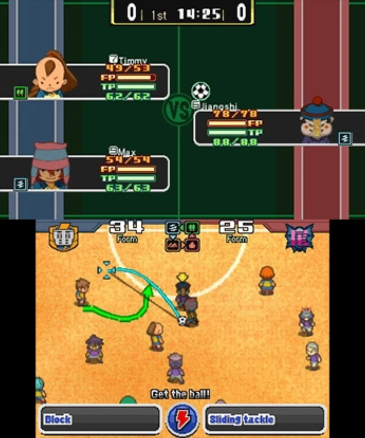 Cena do jogo Inazuma Eleven: Cross