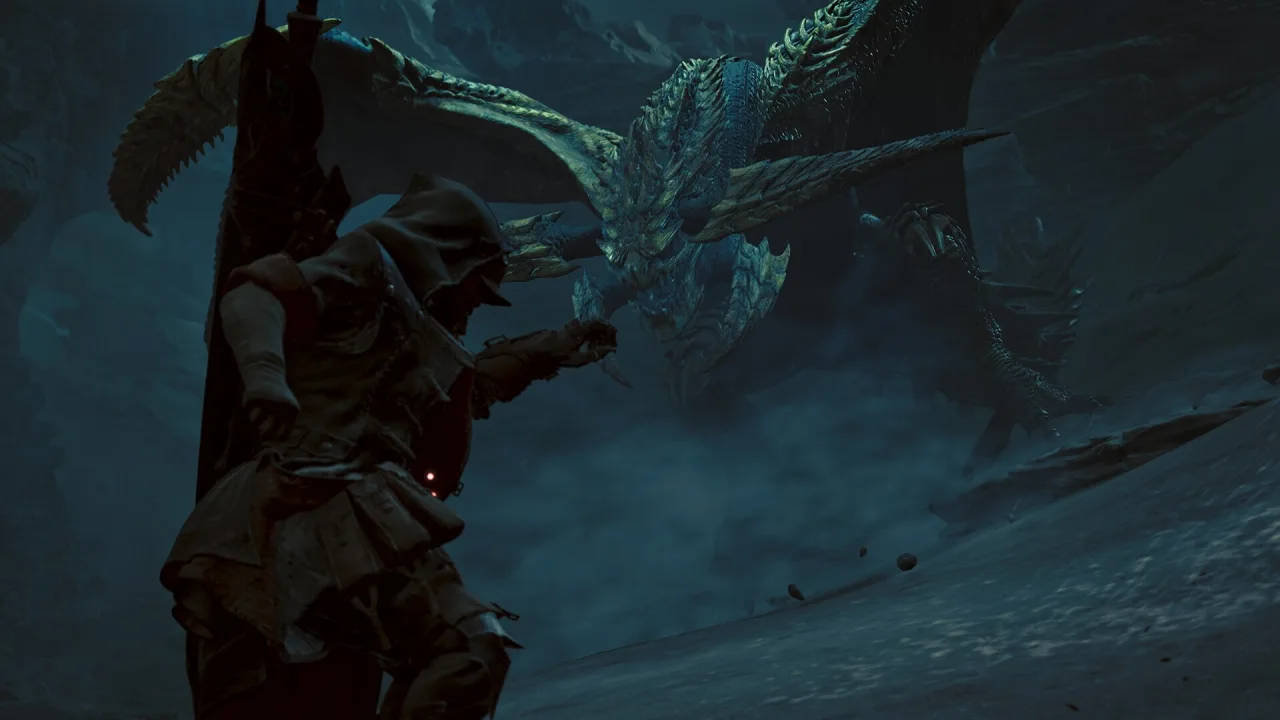 Cena do jogo Monster Hunter Wilds