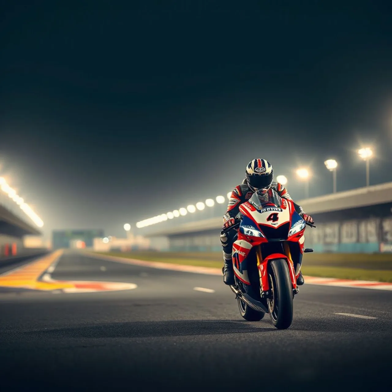 Letreiro de 155 m da Umamusume na pista da MotoGP, com Tomoyo Takayanagi como flag girl nas categorias Moto2/3
