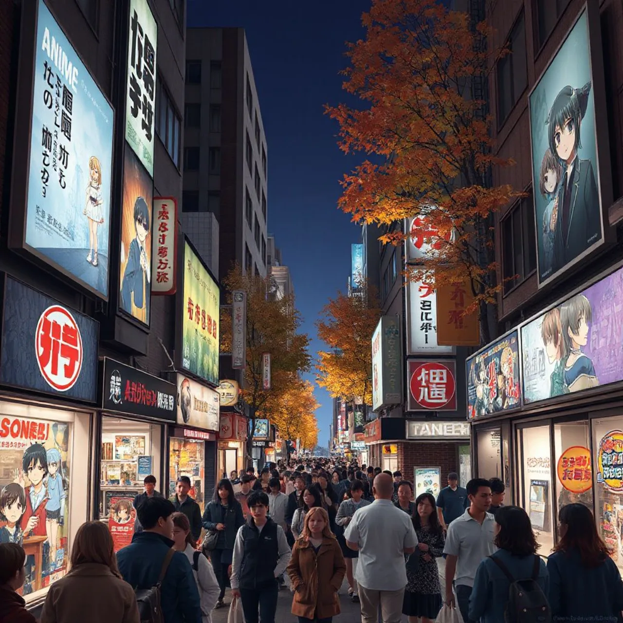 Calendário outono 2026 com pôsteres de novos animes, logotipos de streaming e personagens em destaque