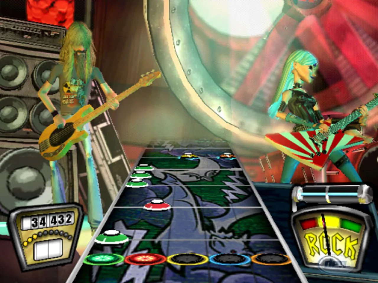 Cena do jogo Guitar Hero