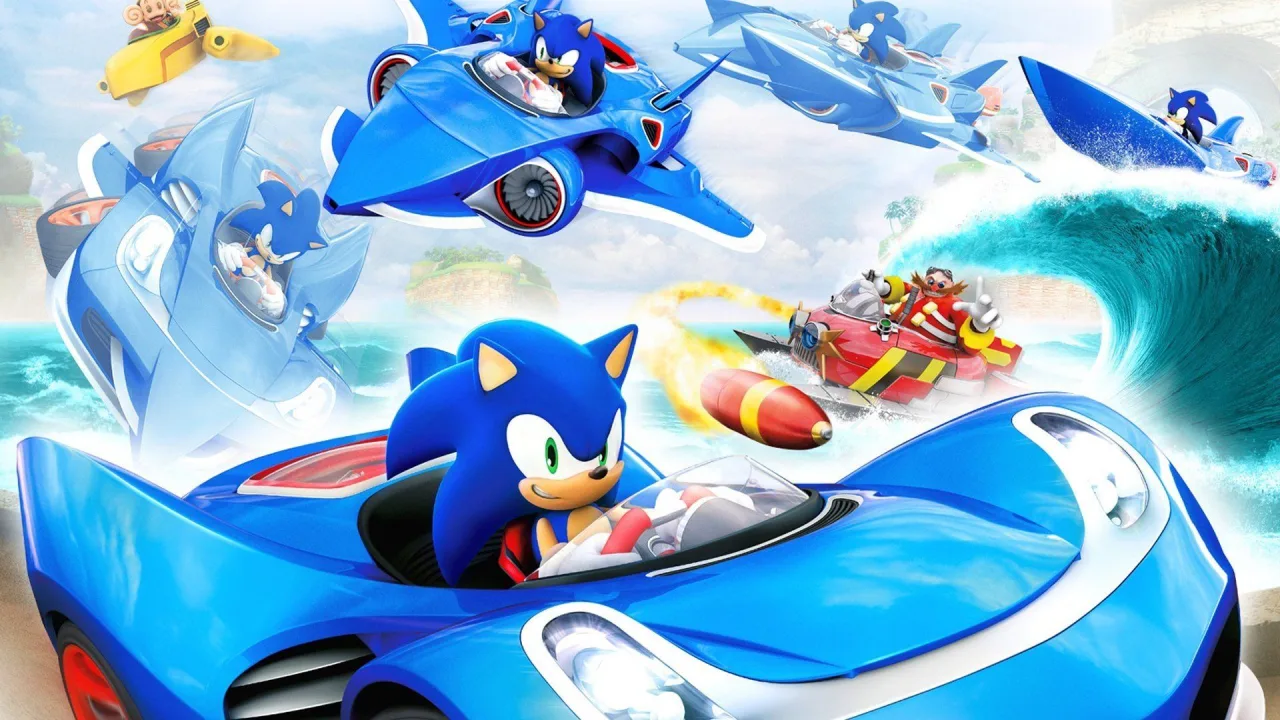 Cena do jogo Sonic Racing: CrossWorlds