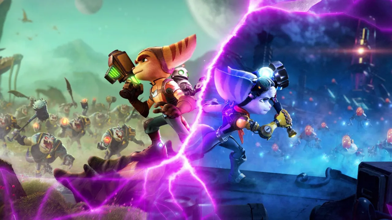 Cena do jogo Ratchet & Clank: Rift Apart