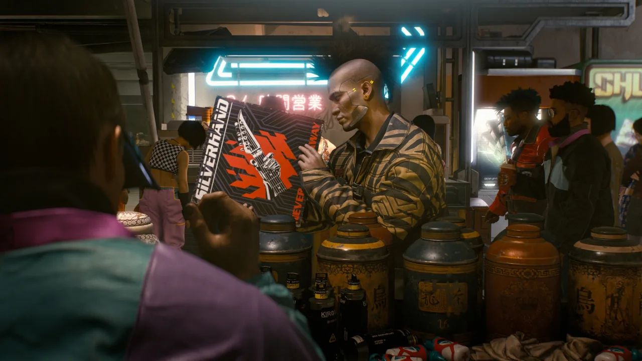 Cena do jogo Cyberpunk 2077