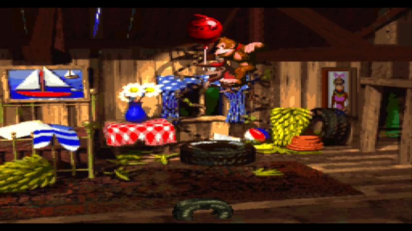 Cena do jogo Donkey Kong Country