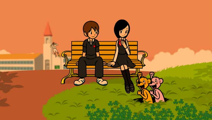 Cena do jogo Rhythm Heaven Groove