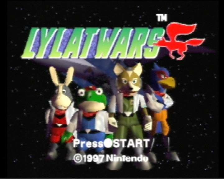 Cena do jogo Star Fox 64