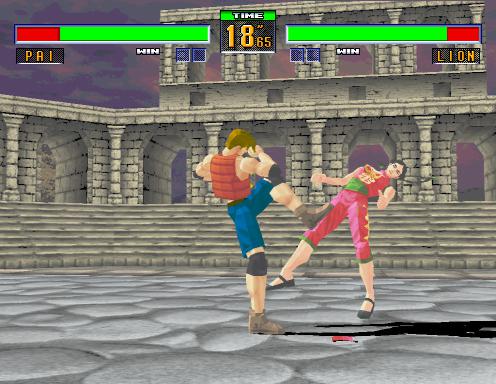 Cena do jogo Virtua Fighter Crossroads