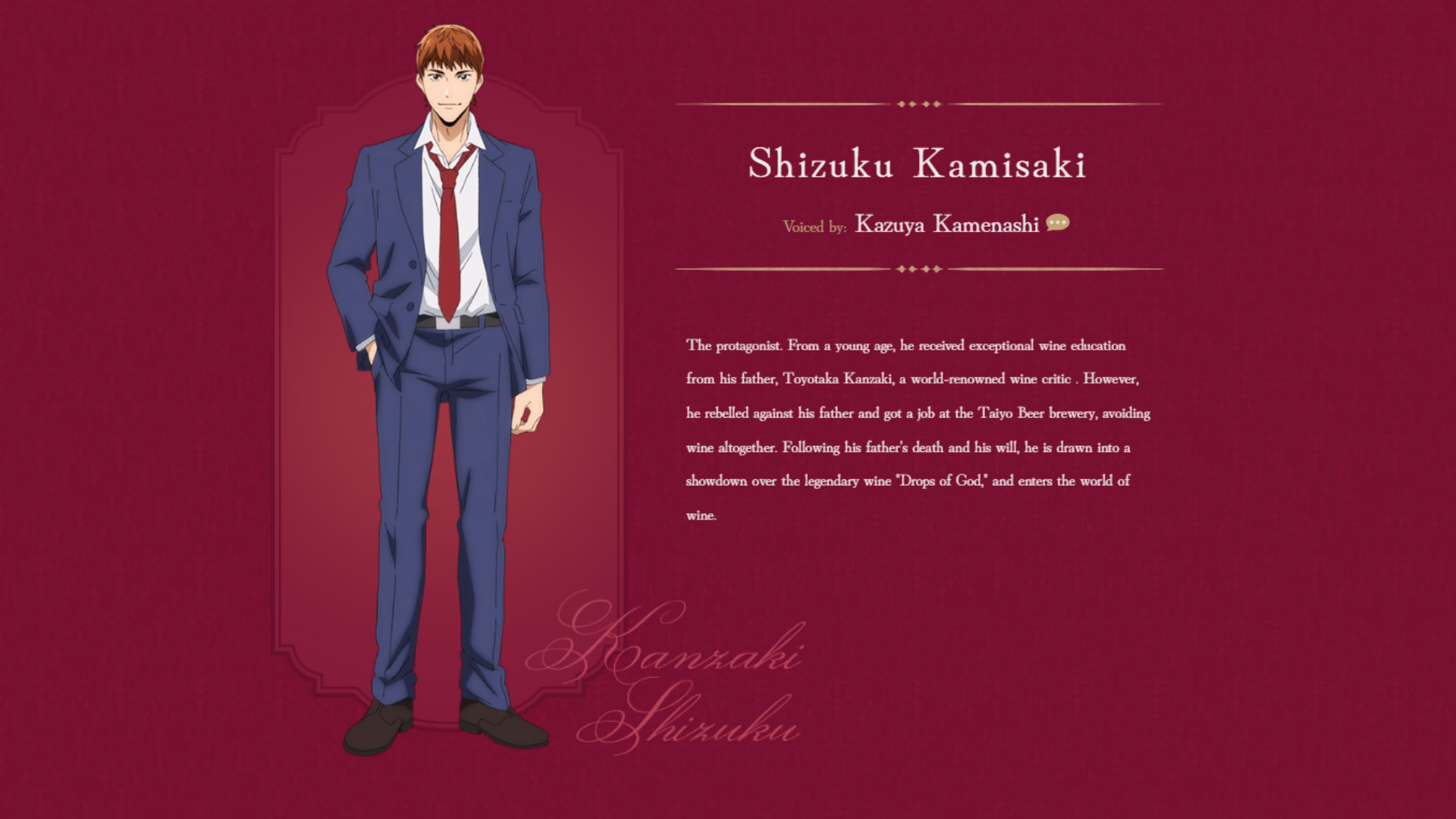 The Drops of God - Shizuku Character Sheet